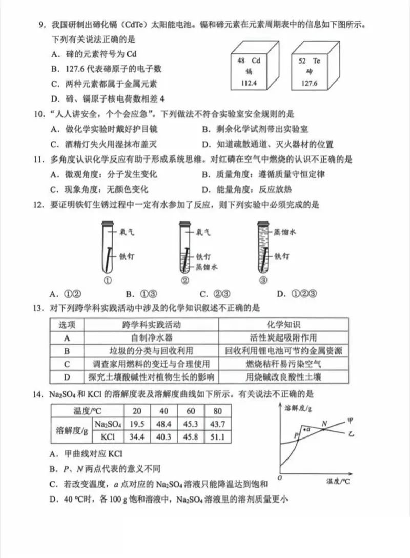《2026年重庆市中考化学真题（空白卷）_重庆历年中考真题2008-2026_5.重庆中考化学2008-2026》第2页预览