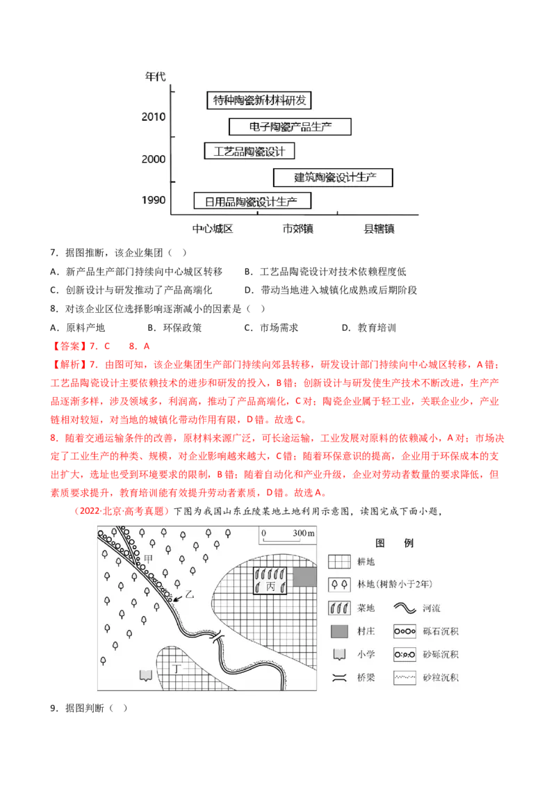 《专题10工业与服务业-（北京专用）（教师版）_北京高考全科_地理_五年（2020-2024）高考地理真题分类汇编（北京专用）》第5页预览