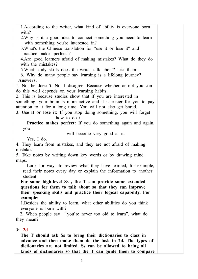《Unit1SectionB（2a-2e）教案_初中英语789_旧版人教版英语九年级全册_旧版可参考_03.英语9全一册-核心素养教案+PPT课件第3套_9英课件+三维目标教案_9全英语课件+教案Unit1》第3页预览