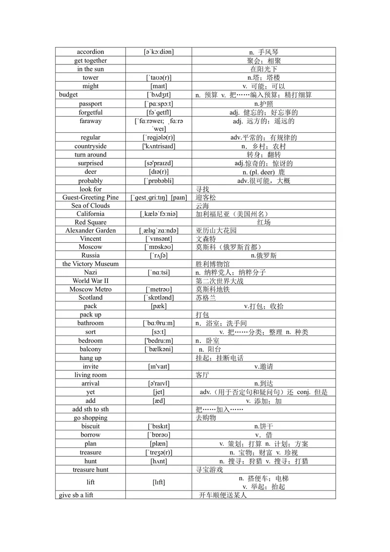 《25秋人教版英语八上单词表_初中英语789_最新人教版英语八年级上册_新版_最新2025秋人教版英语（八年级上册）_2025秋人教版英语8上：预习资料包_06单词表（word+pdf）》第2页预览