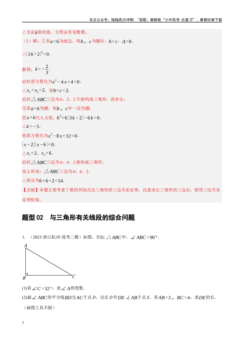 《专题04三角形的性质与判定（解析版）(1)_中考-总复习（2026版）_02-数学-中考总复习_2024年中考复习资料_一轮复习资料_完2024年中考数学一轮复习讲练测（课件+讲义+练习）（全国通用）》第5页预览