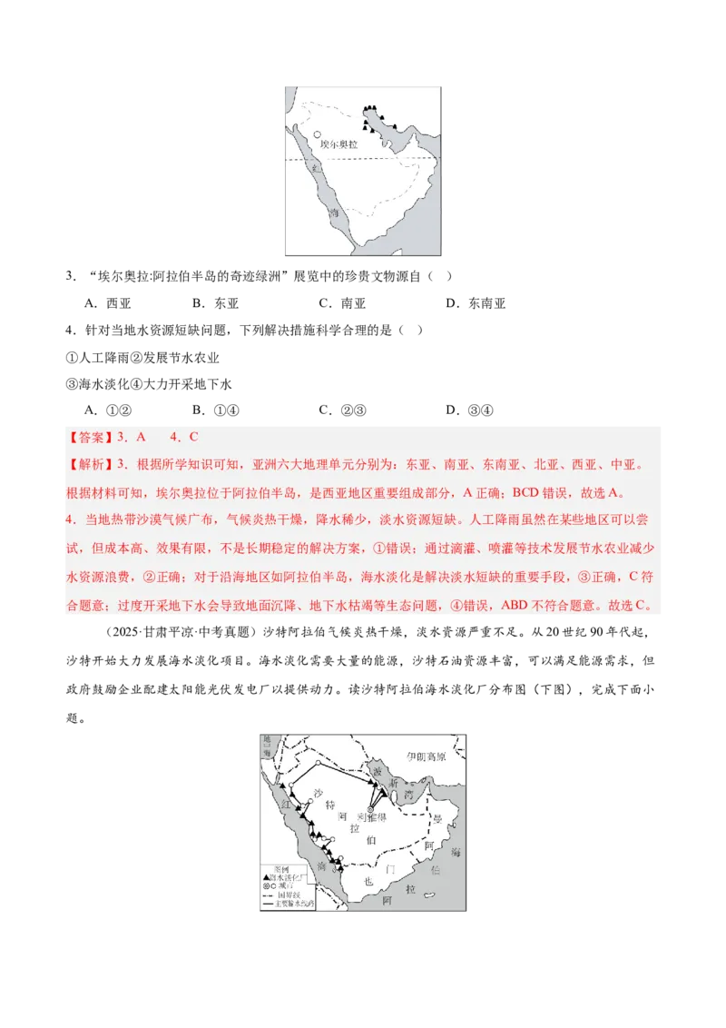 《专题05东半球其他地区和国家（全国通用）（第01期）（教师版）_2026年中考真题分类汇编9科_2025年中考地理真题分类汇编（全国通用）-Z3》第9页预览