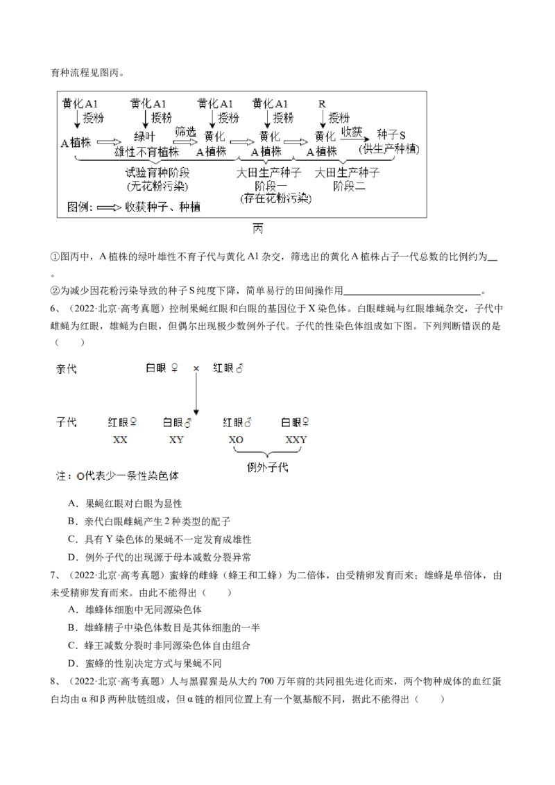《专题09变异、育种与进化（学生版）_北京高考全科_生物_五年（2020-2024）高考生物真题分类汇编（北京专用）》第3页预览