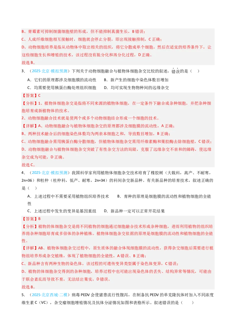 《专题16细胞工程与胚胎工程（北京专用）（教师版）_北京高考全科_生物_5年（2021-2025）高考生物真题分类汇编（北京专用）》第6页预览