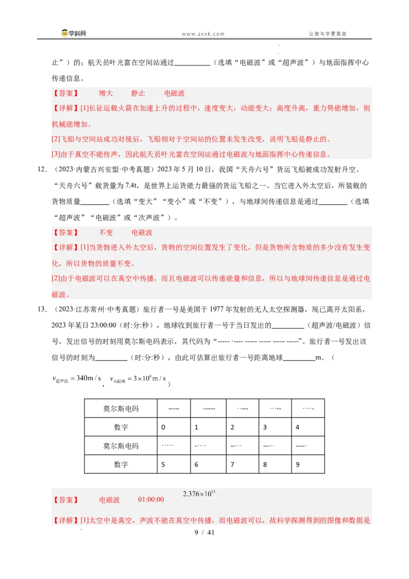 《专题27信息、能源与可持续发展（教师版）_2026年中考真题分类汇编9科_三年（2023-2025）中考物理真题分类汇编（全国通用）-C432》第9页预览