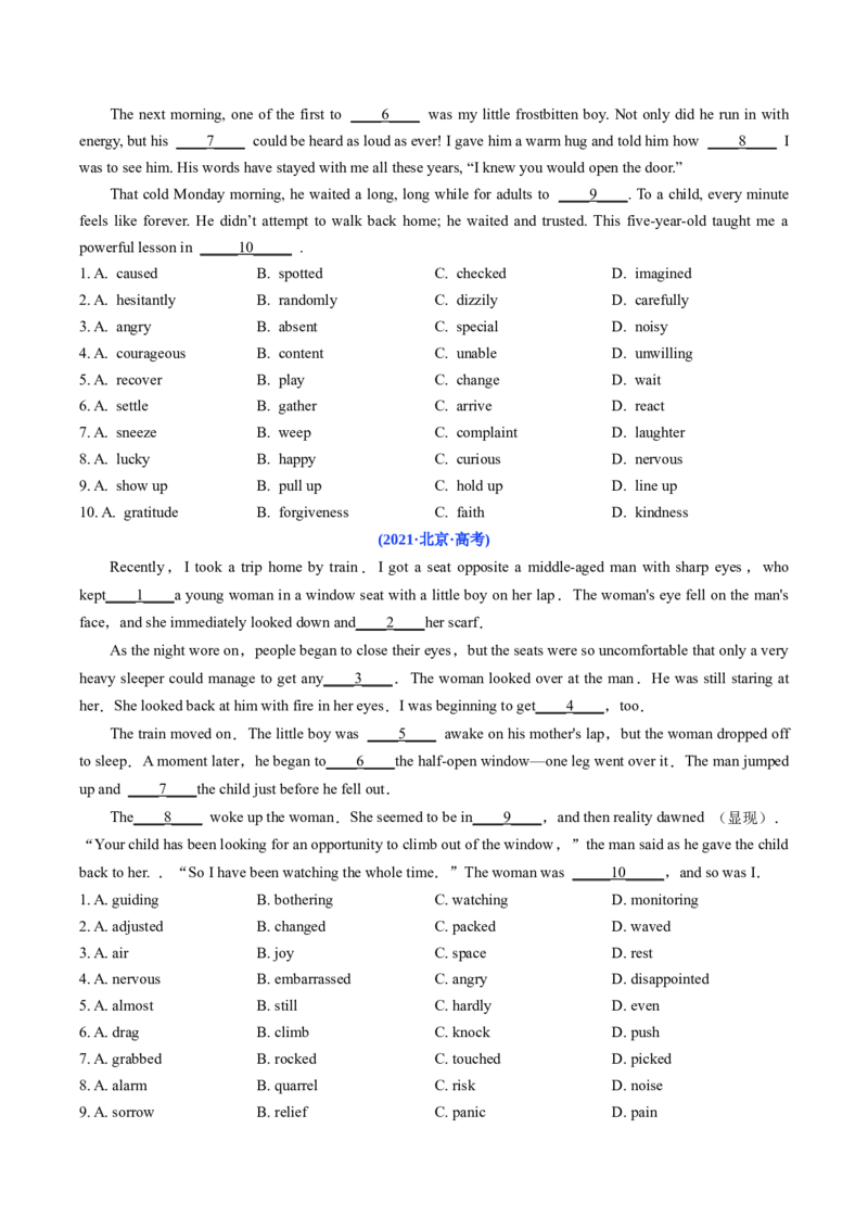《专题08完形埴空(北京专用)(学生版)_北京高考全科_英语_五年（2021-2025）高考英语真题分类汇编（北京专用）》第4页预览
