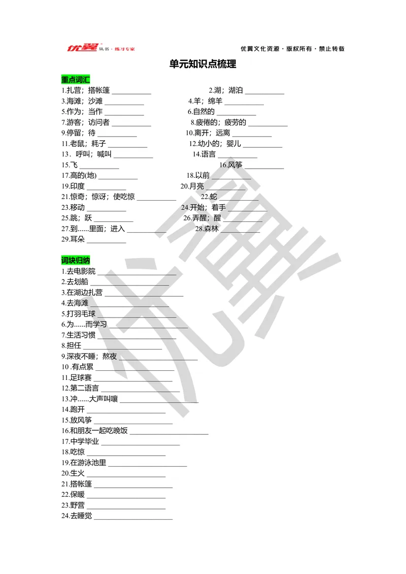《Unit12复习课件学生版_初中英语789_最新人教版英语七年级下册_七下英语旧版_人教版英语七年级下册教学资料（优翼）_人教版英语七年级下册(RJ)--7.单元复习课件_七下unit12》第1页预览
