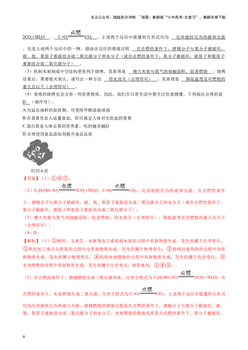 《专题04化学与社会（解析版）(1)_中考-总复习（2026版）_05-化学-中考总复习_2024年中考复习资料_三轮复习_查漏补缺2024年中考化学复习冲刺过关（全国通用）_查补知识•通关练》第9页预览