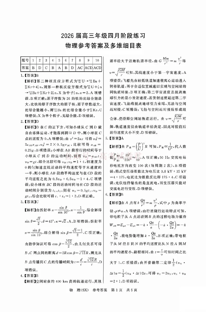 《八省T8联考2026届高三年级四月阶段练习物理答案_副本(1)_12.2026年4月全国各地高考模拟卷_2026年4月_2026届山西T8联考高三下学期4月联合测评全科》第1页预览