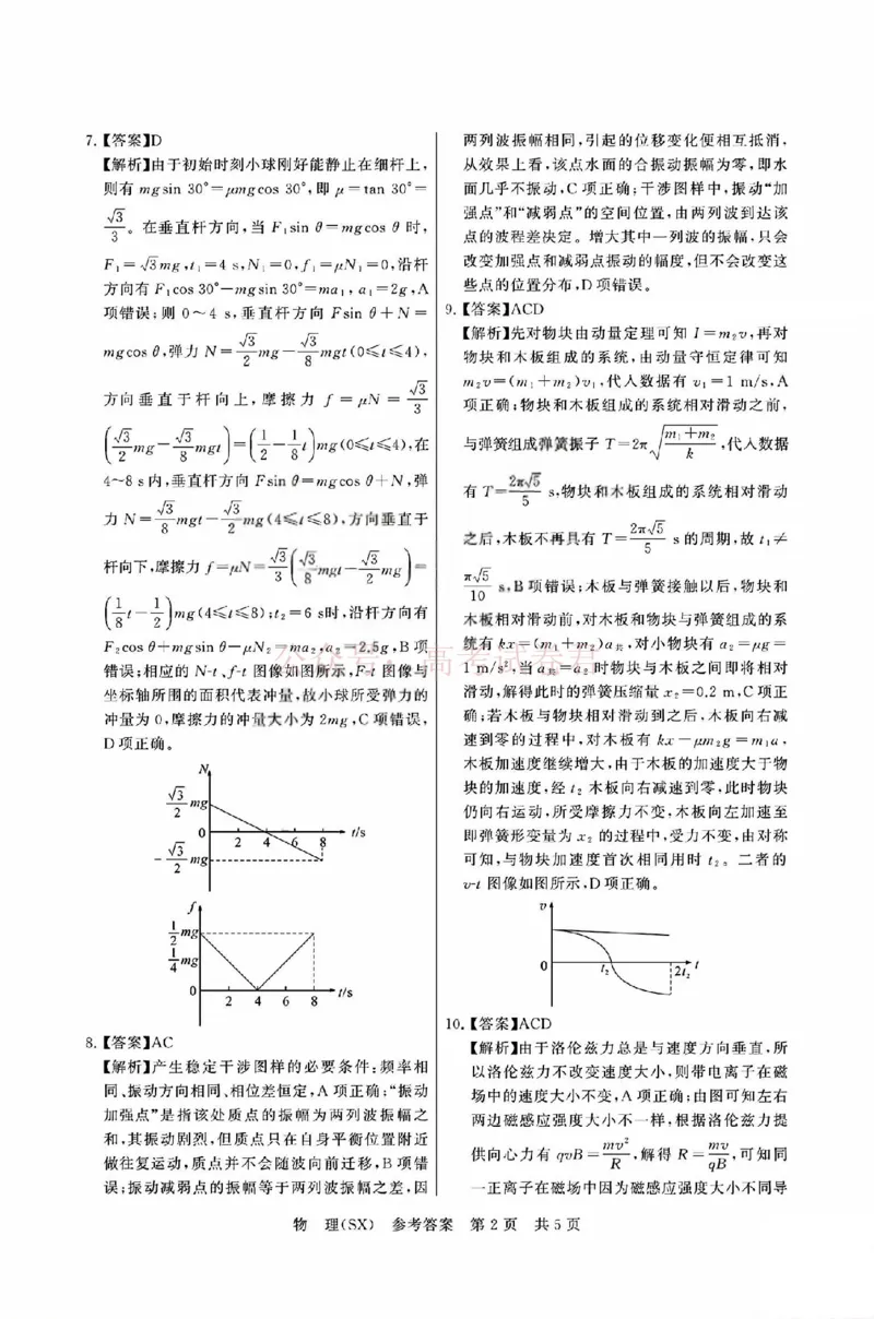 《八省T8联考2026届高三年级四月阶段练习物理答案_副本(1)_12.2026年4月全国各地高考模拟卷_2026年4月_2026届山西T8联考高三下学期4月联合测评全科》第2页预览