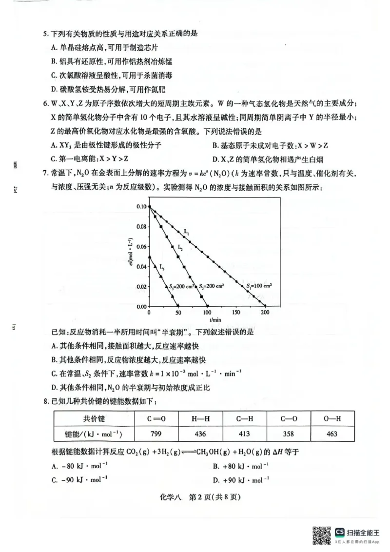 《2026年5月高三自测题库化学_2024-2027高三（6-6月题库）_2026年05月高三试卷_260526海南省海口市2026年5月高三自测题库（全科）》第2页预览