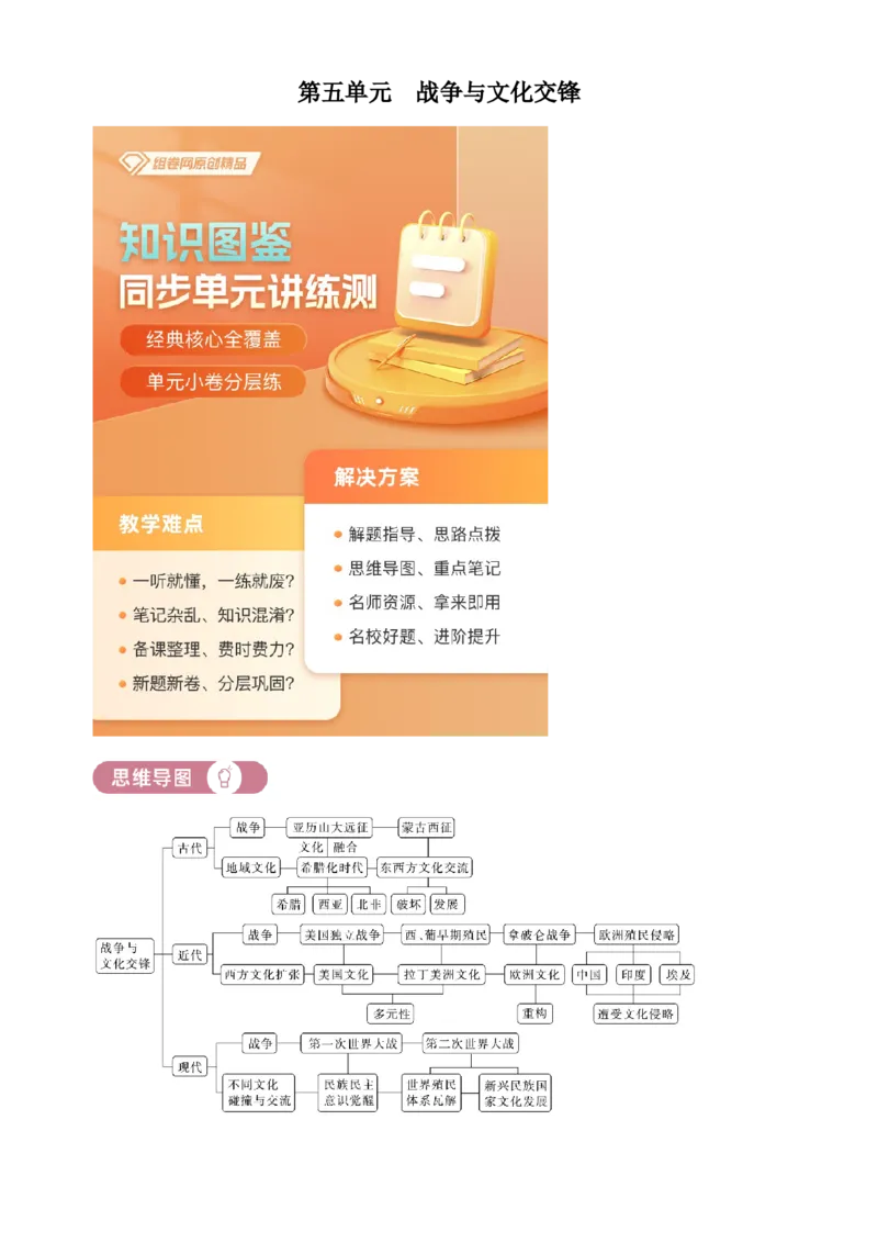 《单元讲练测（选必3）第五单元战争与文化交锋（讲）（学生版）_新版高中_高中历史新版_高中历史选择性必修3（统编版）_单元讲练测-F12》第1页预览
