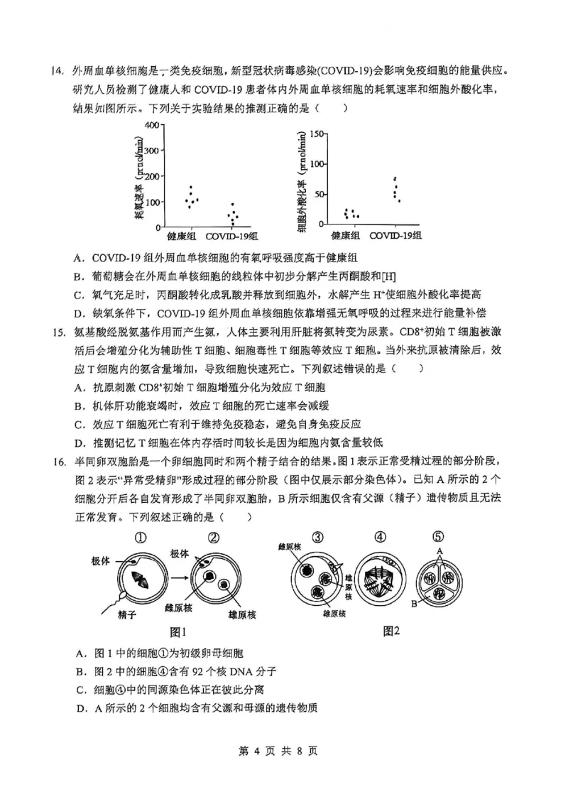 《2026年5月高三下学期壮行考试生物_2024-2027高三（6-6月题库）_2026年05月高三试卷_260522湖北省2026年5月高三下学期壮行考试（全科）》第4页预览