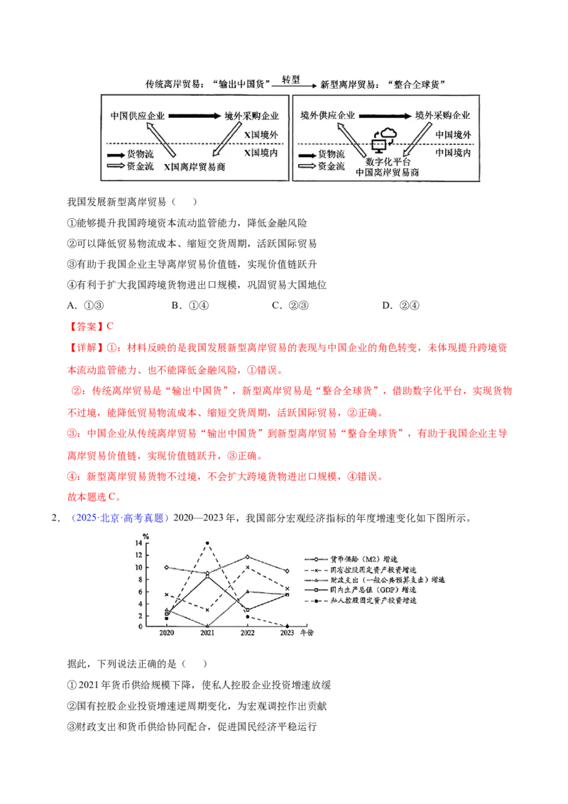 《专题02生产资料所有制与经济体制（北京专用）（教师版）_北京高考全科_政治_五年（2021-2025）高考政治真题分类汇编（北京专用）》第2页预览
