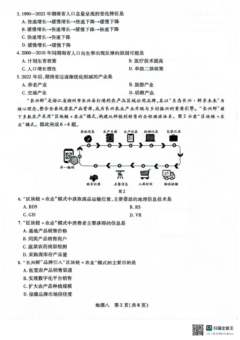 《2026年5月高三自测题库地理_2024-2027高三（6-6月题库）_2026年05月高三试卷_260526海南省海口市2026年5月高三自测题库（全科）》第2页预览