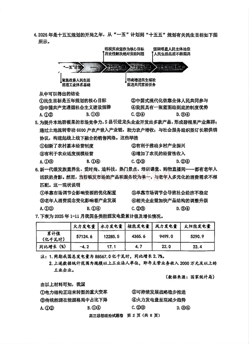 《2026年浙江省温州市高三第二次适应性考试政治_副本_12.2026年4月全国各地高考模拟卷_2026年4月_2026届浙江省温州市高三第二次适应性考试全科》第2页预览
