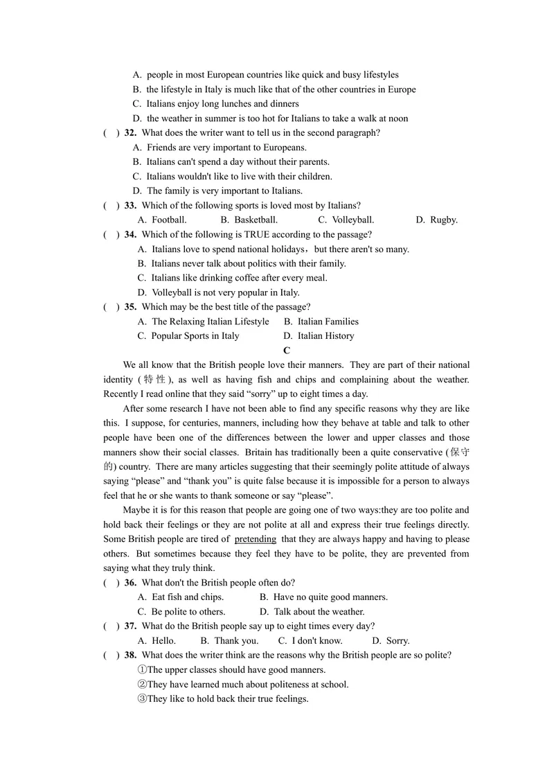 《TestforUnit3_初中英语789_26秋最新人教版英语九年级上册_26秋人教九上_39、赠送其它资料_旧版资料_7.复习课件_复习习题导学案课件_Unit3word习题》第4页预览