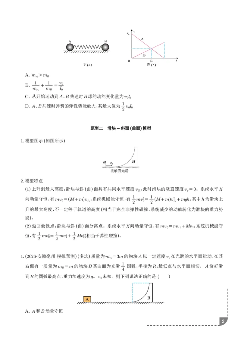 《专题强化：碰撞模型拓展（学生版）_2024-2027高三（6-6月题库）_2026年06月高三试卷（数理化）_2026年6月高中物理试卷汇编_0617物理_碰撞模型拓展--2027高考物理》第2页预览