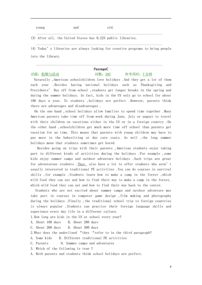 《2016届中考英语完形填空与阅读理解复习练习Unit27_初中英语789_26秋最新人教版英语九年级上册_人教版英语九年级全册_人教版初中英语9全一册_0最新更新_人教版英语9年级上册_专题专练》第4页预览