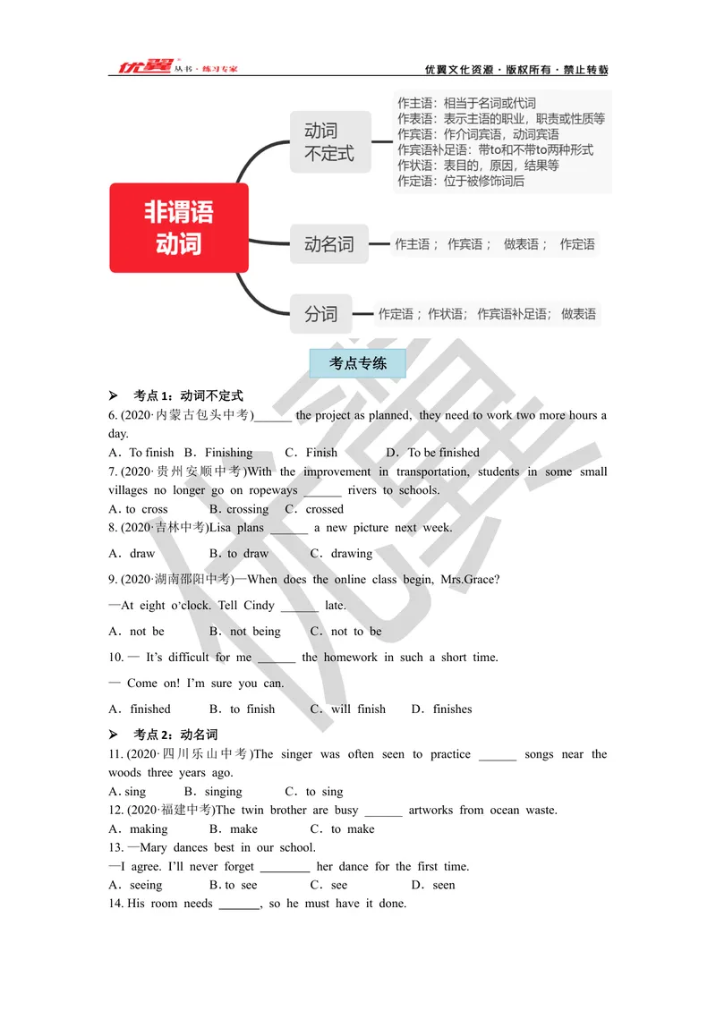 《2021中考复习专项(十）—非谓语动词_初中英语789_26秋最新人教版英语九年级上册_26秋人教九上_39、赠送其它资料_旧版资料_10.知识点复习资料_赠送：中考复习资料_中考专项复习》第2页预览