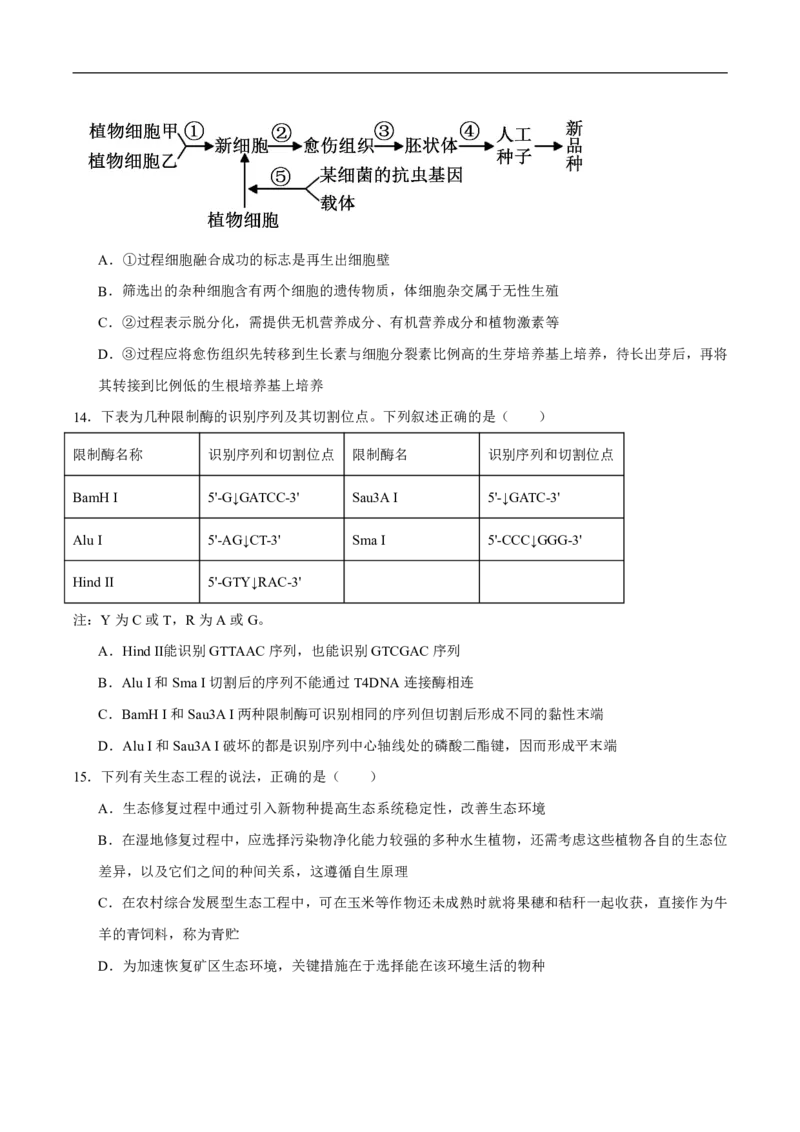 《安徽省六安第一中学2025-2026学年高二下学期期中考试生物试卷（图片版，含答案）_2024-2027高二（7-7月题库）_2026年05月高二试卷》第5页预览