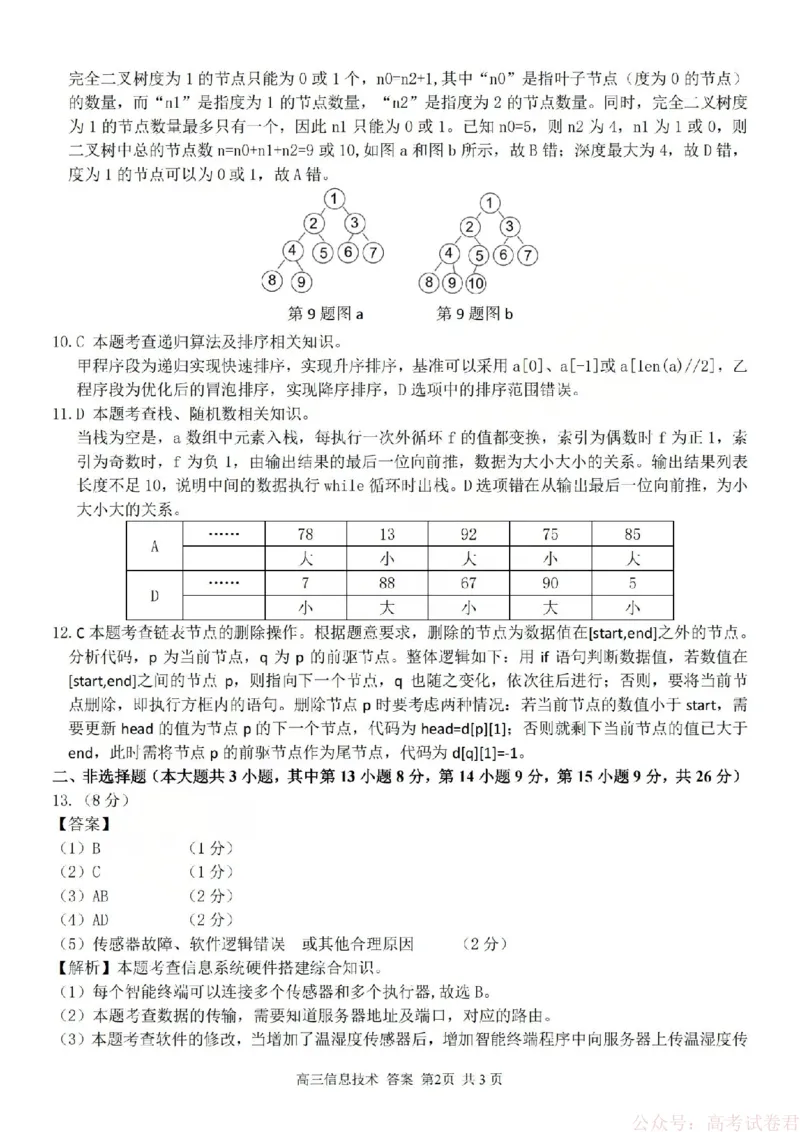 《技术答案-2602浙南七彩精诚金兰_12.2026年4月全国各地高考模拟卷_2026届浙江省高三2月返校联考（七彩浙南精诚金兰）》第2页预览