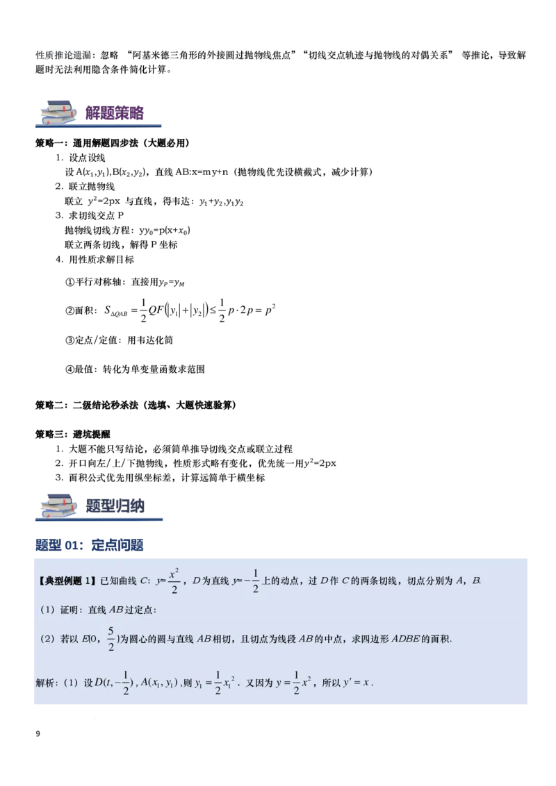 《抛物线的阿基米德三角形讲义-解析版_2024-2027高三（6-6月题库）_2026年06月高三试卷（数理化）_2026年6月高中数学试题汇编_0618数学_抛物线的阿基米德三角形讲义--2027高考数学》第9页预览
