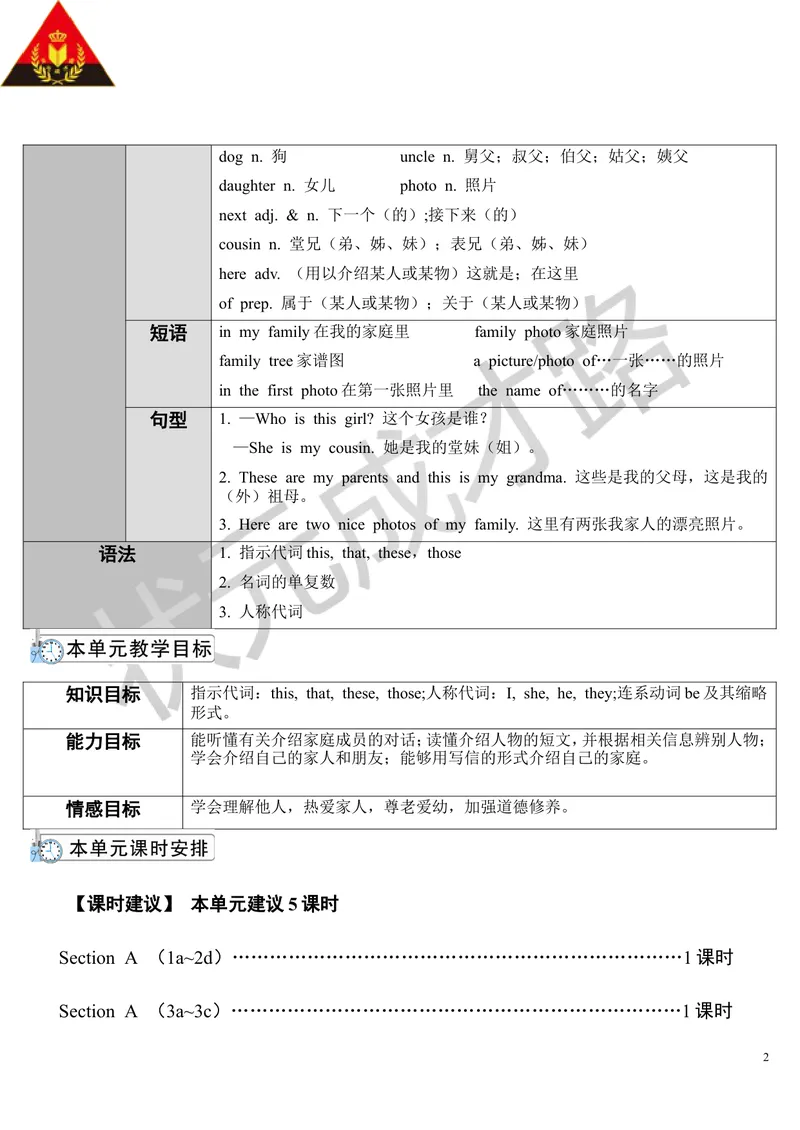 《Unit2第1课时_初中英语789_最新人教版英语七年级上册_七上英语旧版_第二套_人教版英语七年级上册教案_人教版英语七年级上册教案_Unit2》第2页预览