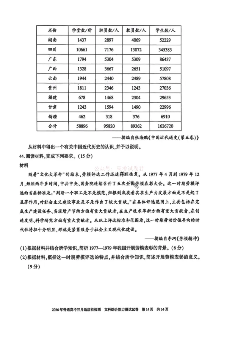 《文科综合-2026年新疆普通高考三月适应性检测试卷（含答案）_12.2026年4月全国各地高考模拟卷_2026届新疆高考三月适应性检测_综合·2026届新疆高考三月适应性检测》第4页预览