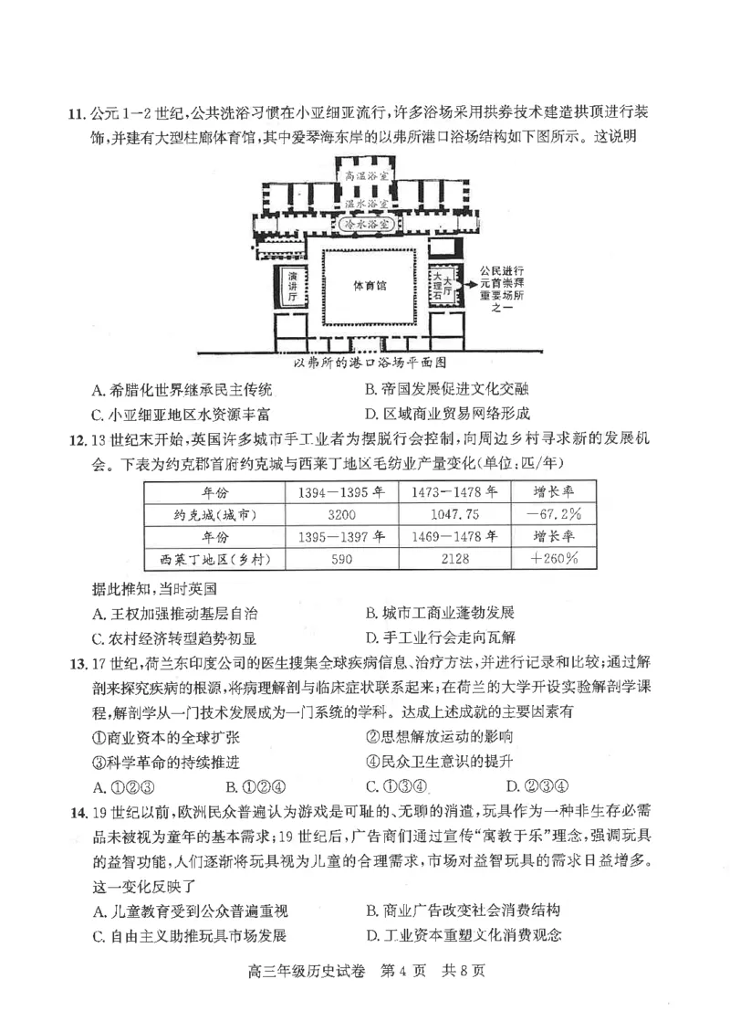《历史试卷_2024-2027高三（6-6月题库）_2026年05月高三试卷_260516湖北省武汉市武昌区2026届高三年级五月供题（全科）_2026届湖北武昌区高三下学期5月供题历史试卷+答案》第4页预览