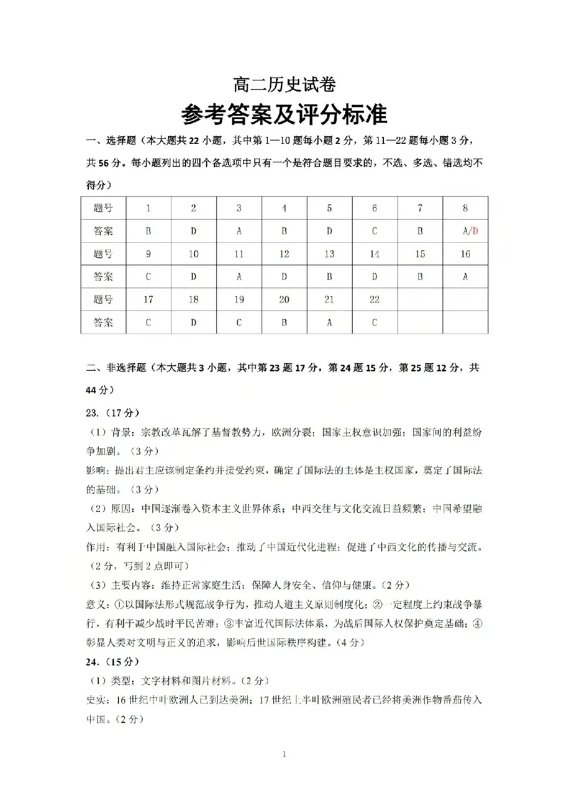 《历史答案-2604高二衢州五校_2024-2027高二(7-7月题库)_2026年04月高二试卷_260421浙江衢州五校联考2025-2026学年高二下学期期中(全科)_浙江衢州五校联考2025-2026学年高二下学期期中历史》第1页预览
