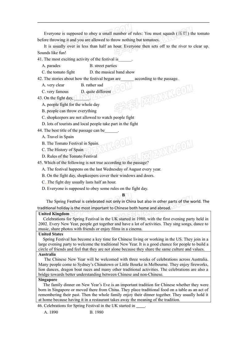 《Unit2检测题_初中英语789_26秋最新人教版英语九年级上册_26秋人教九上_39、赠送其它资料_旧版资料_11.备课素材（赠送）_九英上(RJ)--4备课素材_1.文档_单元练习题》第4页预览