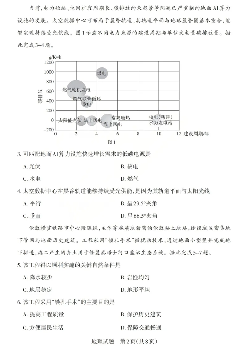 《地理试题-山西省2026届高三年级第二次模拟考试_2024-2027高三（6-6月题库）_2026年05月高三试卷_260508山西省2026届高三年级第二次模拟考试》第2页预览