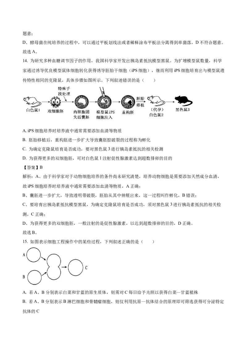 《广西河池市2025-2026学年高二下学期阶段性测试生物Word版含解析_2024-2027高二（7-7月题库）_2026年06月高二试卷_260622广西河池市2025-2026学年高二下学期阶段性测试》第7页预览
