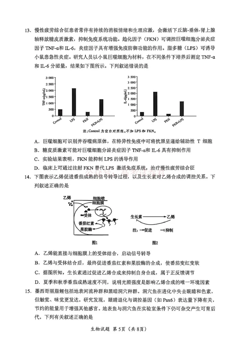 《广元市高2026届第二次高考适应性检测生物_副本_12.2026年4月全国各地高考模拟卷_2026届四川省广元市高三第二次高考适应性检测全科_06生物_四川省广元市高三第二次高考适应性检测》第5页预览