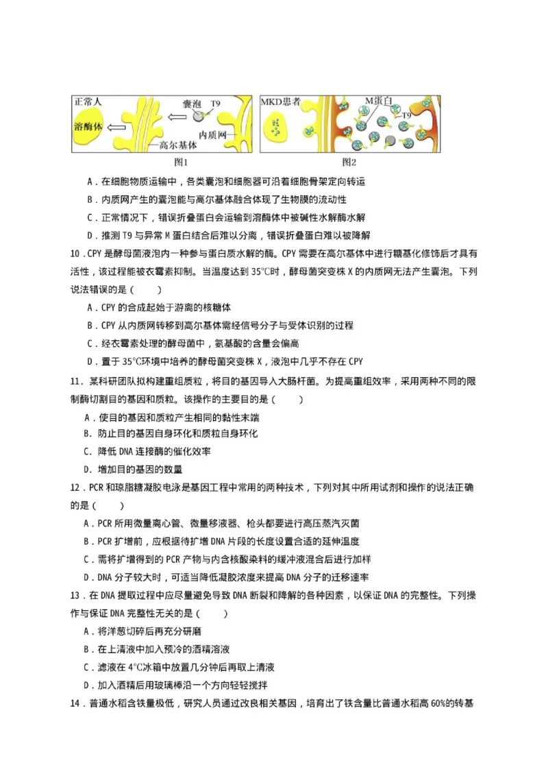 《山东省济宁一中2025-2026学年高二下学期期中生物试题_2024-2027高二（7-7月题库）_2026年05月高二试卷_260522山东济宁市第一中学2025-2026学年高二下学期期中考试》第3页预览