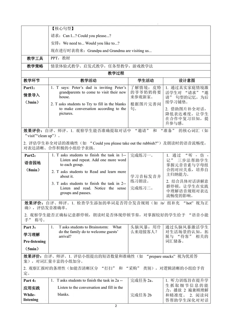 《Unit2课时2SectionA(Pronunciation-2e)（教学设计）英语人教版2024八年级上册_初中英语789_最新人教版英语八年级上册_新版_初中英语8上新更新第二套可选择_01课件+教案+导学案+分层作业_U2》第2页预览