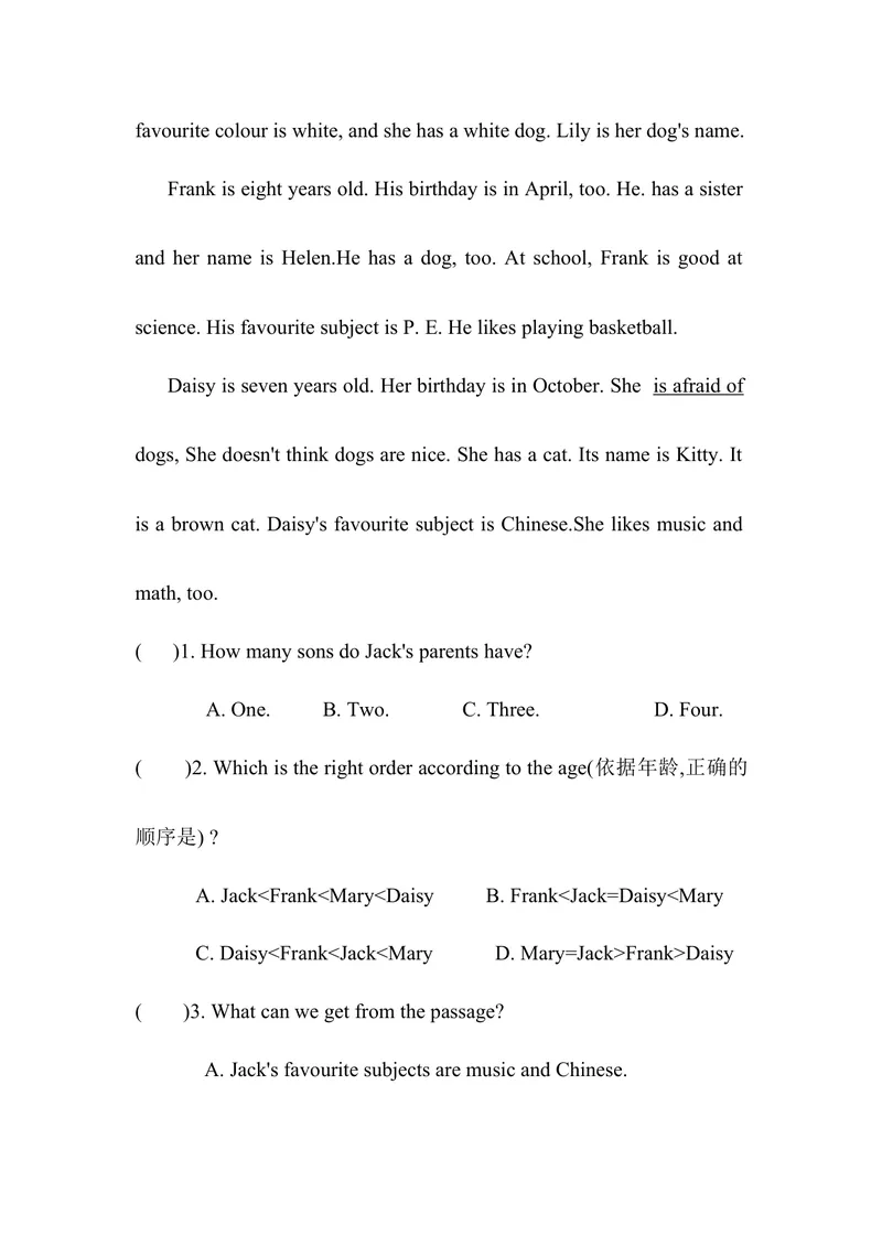 《Unit2单元课时练人教版英语七年级上册_初中英语789_最新人教版英语七年级上册_英语7上最新改版_七上练习试卷_7年级上册_课时练习_Unit2We'reFamily!》第8页预览