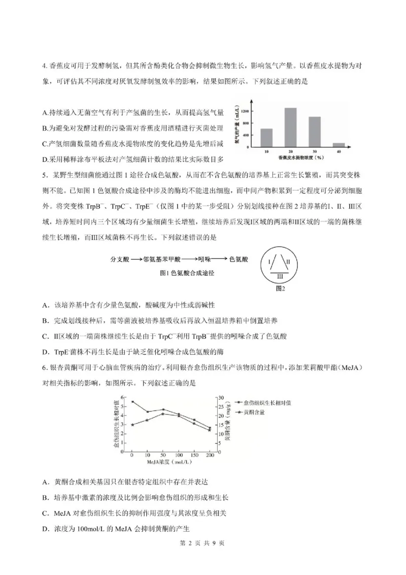 《山东师范大学附属中学2025-2026学年高二下学期期中生物试题_2024-2027高二（7-7月题库）_2026年06月高二试卷_260612山东师范大学附属中学2025-2026学年高二下学期5月期中检测试题（全）》第2页预览