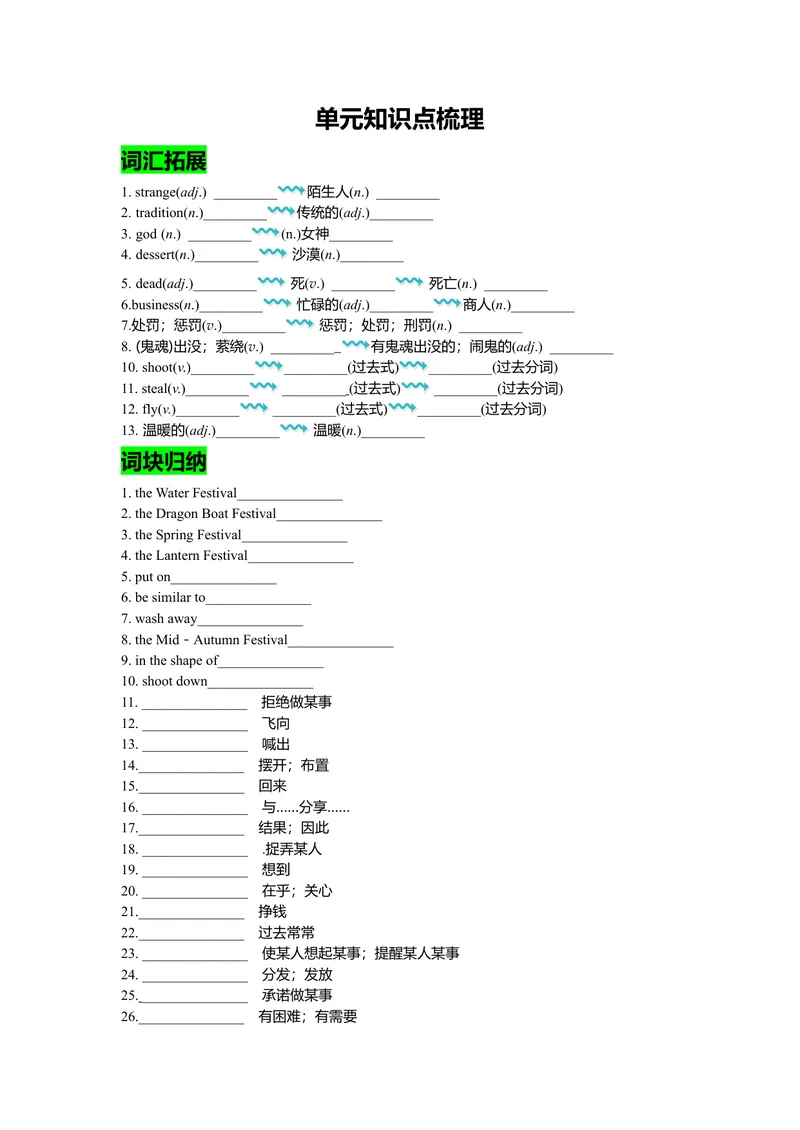 《Unit2复习课件学生版_初中英语789_26秋最新人教版英语九年级上册_26秋人教九上_39、赠送其它资料_旧版资料_7.复习课件_九英上(RJ)--单元复习课件_unit2》第1页预览