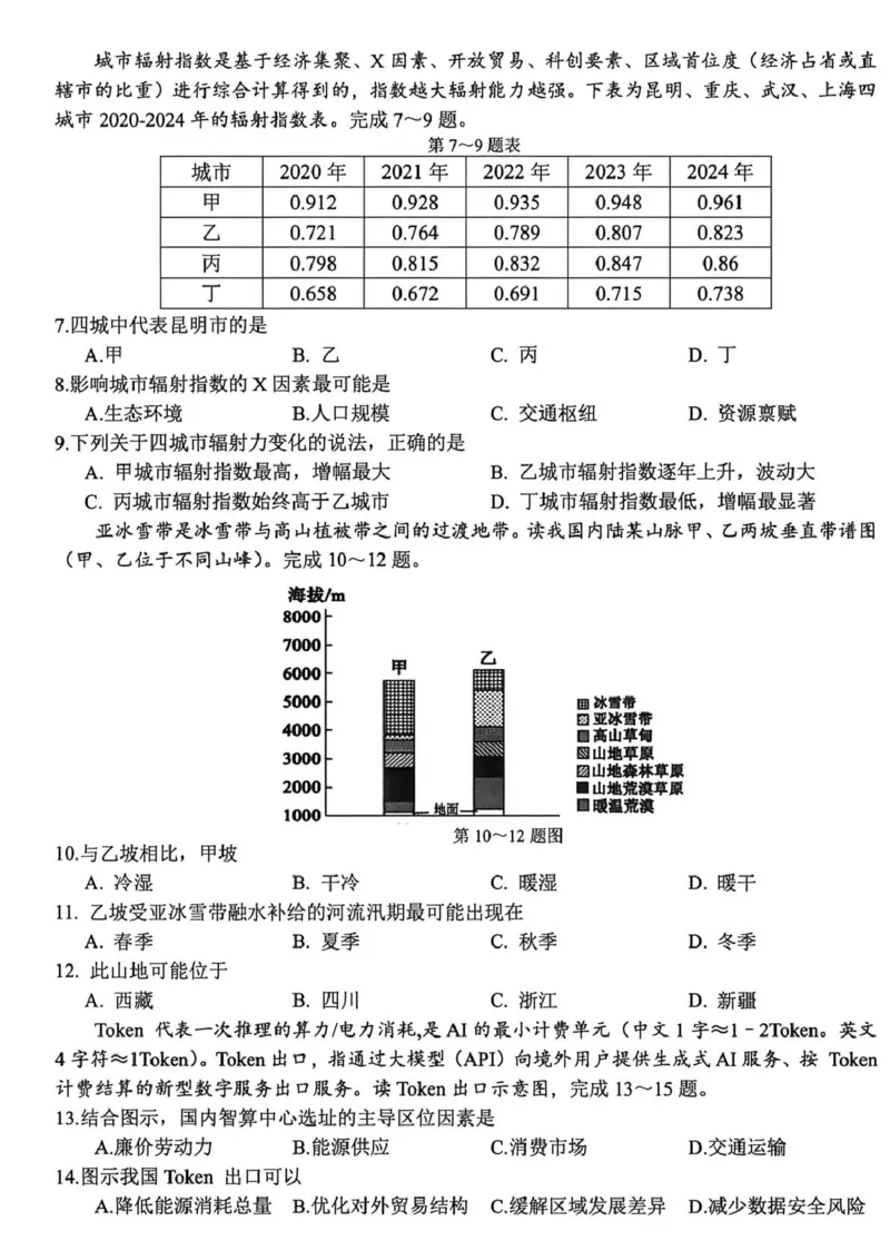 《地理试题_2024-2027高三（6-6月题库）_2026年05月高三试卷_260516浙江精诚联盟2026届高三下学期第二次模拟练习（全科）_浙江精诚联盟2026届高三下学期第二次模拟练习地理试题+答案》第2页预览