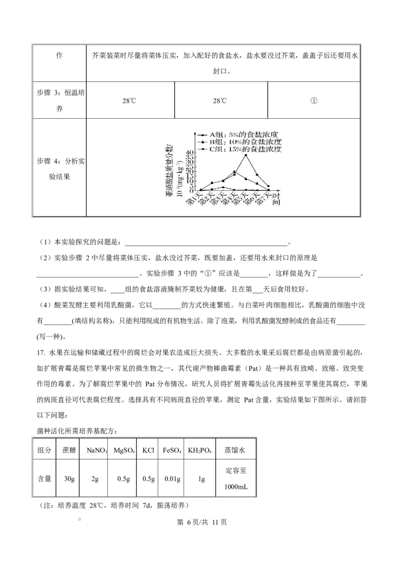 《四川内江市威远中学2025-2026学年高二下学期期中考试生物试题Word版无答案_2024-2027高二（7-7月题库）_2026年06月高二试卷_260608四川内江市威远中学2025-2026学年高二下学期期中考试》第6页预览