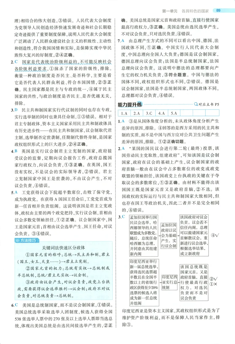《答案_2026版53五年高考三年模拟高中同步练习选择性必修一二三电子版3.25秋-高中53同步练习册_07.政治_53同步政治选修1》第4页预览