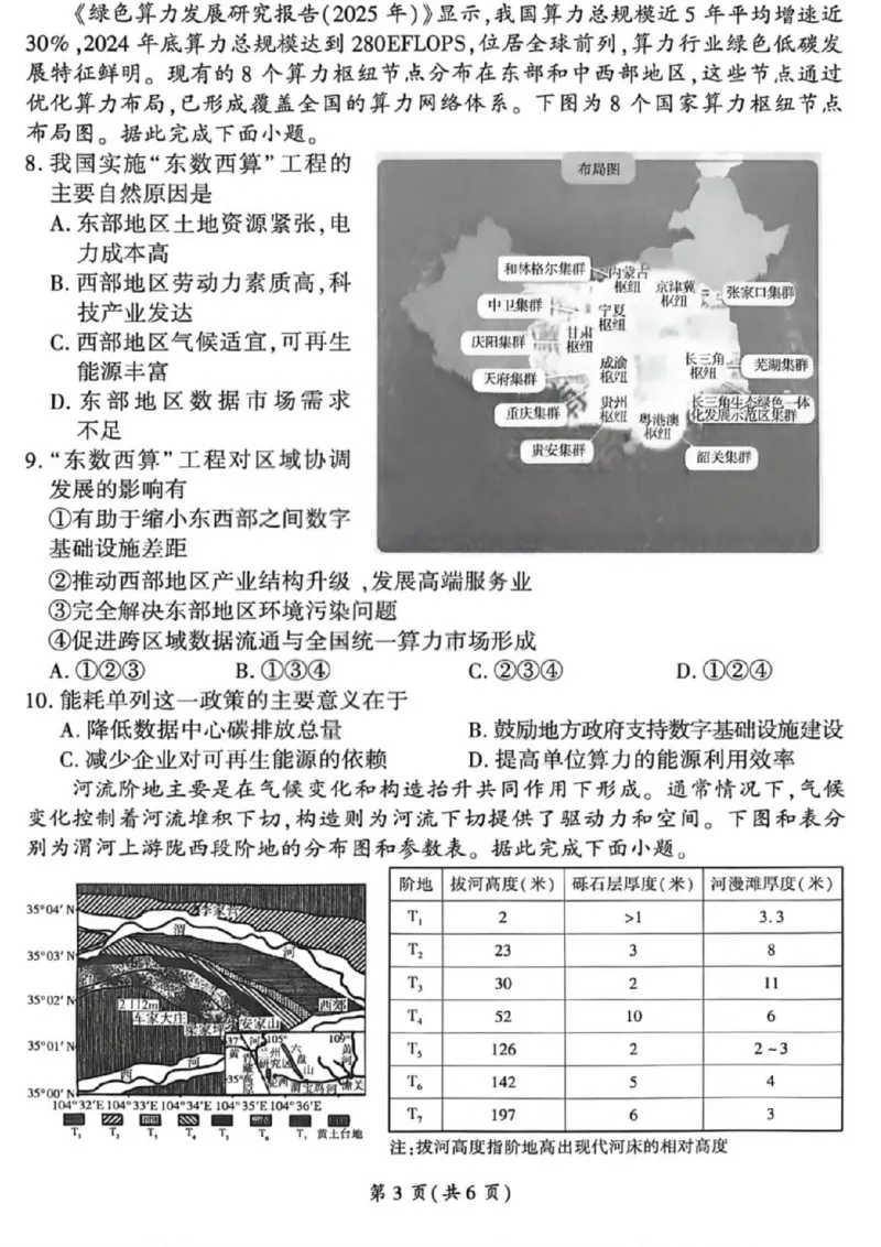 《地理试卷-2026山西高考适应性模拟（4.28-29）_2024-2027高三（6-6月题库）_2026年05月高三试卷_2605022026山西高考适应性模拟考试（全科）》第3页预览