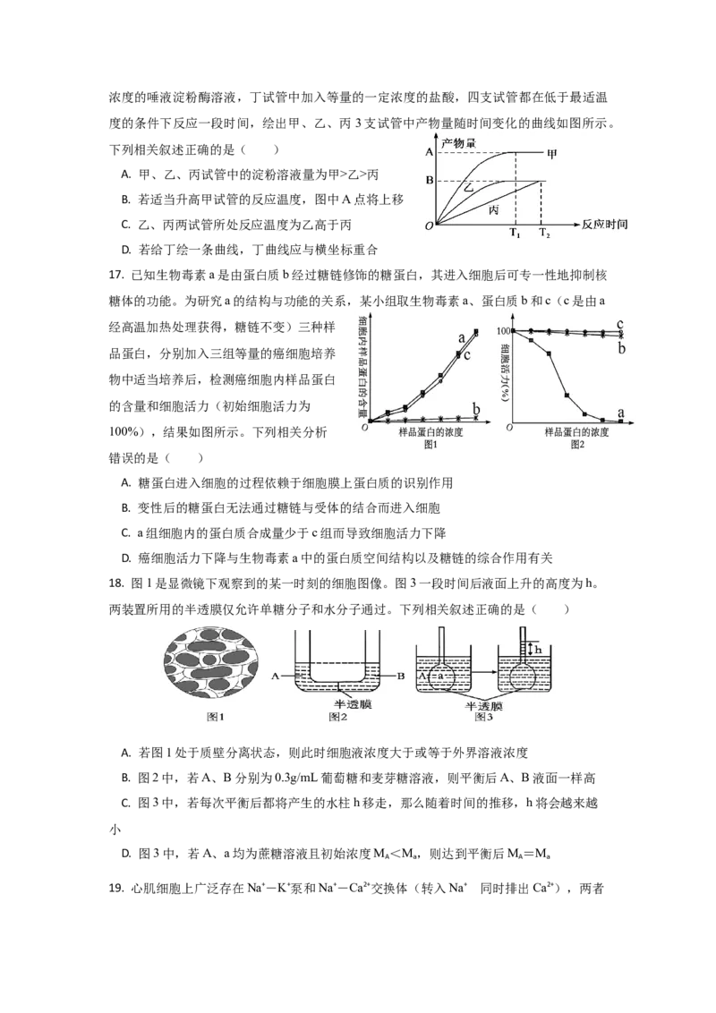 《四川省眉山市彭山区第一中学2025-2026学年高一上学期12月月考生物试题（含答案）_2026年高一《月考+期中考+阶段性检测真题合集》全国各省全科无水印》第4页预览