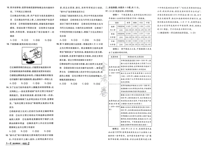《政治（全国版）_12.2026年4月全国各地高考模拟卷_2026天星金考卷·优秀模拟试卷汇编45套_2026版《金考卷45套》》第5页预览