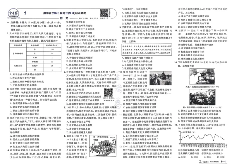 《历史（全国版）_12.2026年4月全国各地高考模拟卷_2026天星金考卷·优秀模拟试卷汇编45套_2026版《金考卷45套》（新II卷）_2026版高考《金考卷45套》新高考（历史）》第4页预览