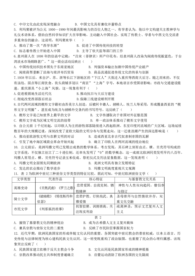 《历史试题卷+答案解析安徽省鼎尖教育2025-2026学年高二下学期期中学业质量检测试卷_2024-2027高二（7-7月题库）_2026年05月高二试卷》第2页预览