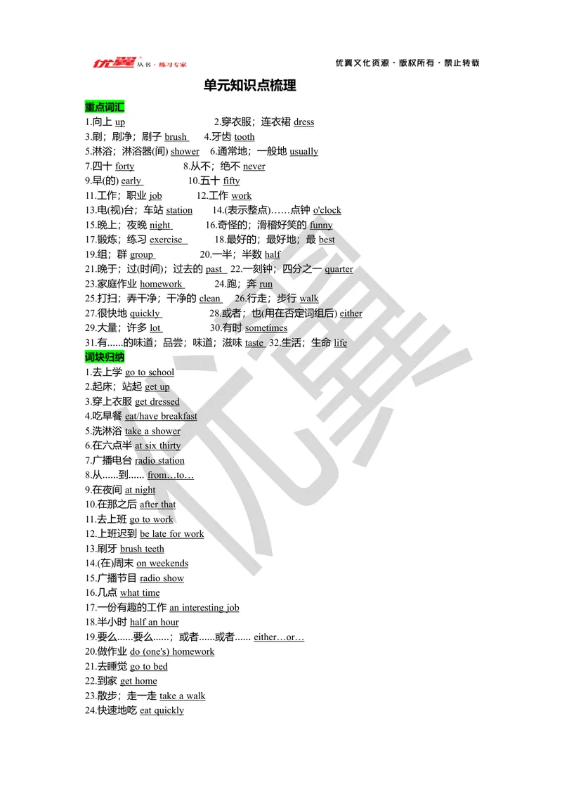 《Unit2复习课件教师版_初中英语789_最新人教版英语七年级下册_七下英语旧版_人教版英语七年级下册教学资料（优翼）_人教版英语七年级下册(RJ)--7.单元复习课件_七下unit2》第1页预览