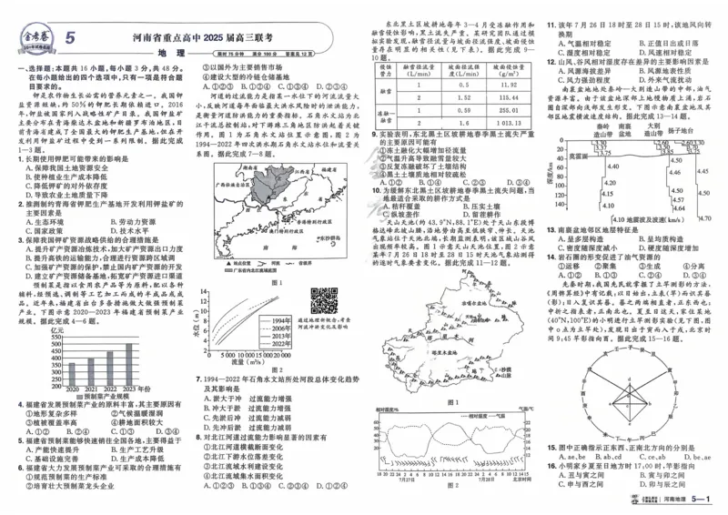 《地理（河南版）_12.2026年4月全国各地高考模拟卷_2026天星金考卷·优秀模拟试卷汇编45套_2026版《金考卷45套》（河南版）》第10页预览
